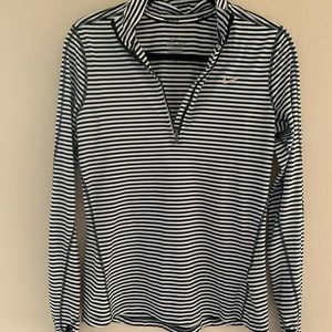 Black and white striped running shirt